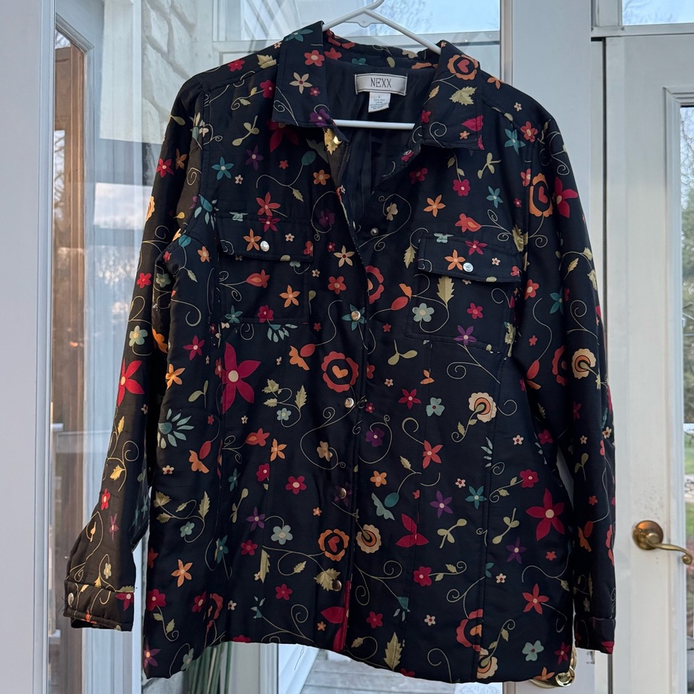 Nexx 100% silk lined button up jacket